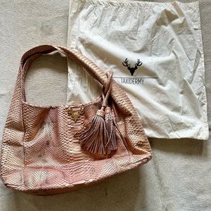 Taxidermy Designer Python Rose Gold Tote.